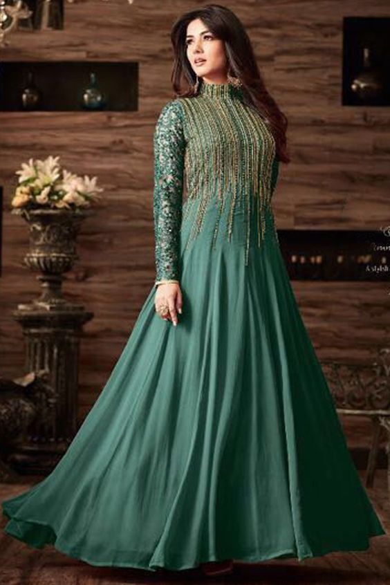 indo western dress for engagement female
