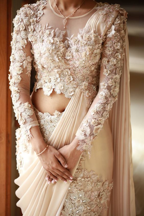 indo western gown for engagement